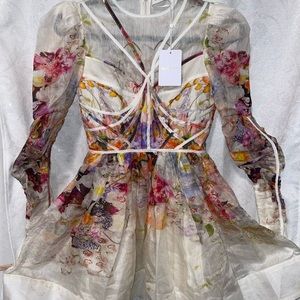 NEW w/ Tags ZIMMERMANN Prima Panelled Mini Floral Dress